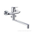 Chromed Double Hole  Kitchen Sink Mixer Taps with 35mm Cera